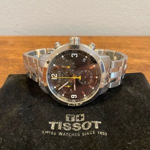 TISSOT PRC 200 Chronograph Watch - 43mm Stainless Steel Band - EUC